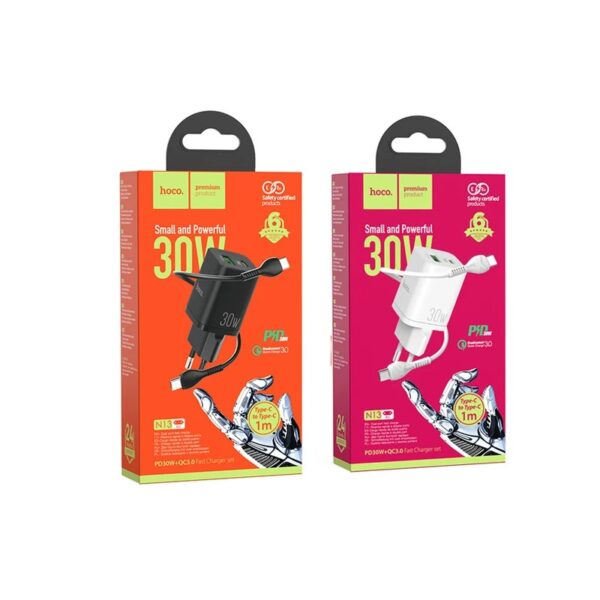 آداپتور و کابل برند هوکو مدل N13 PD 30W+QC3.0 - Image 3